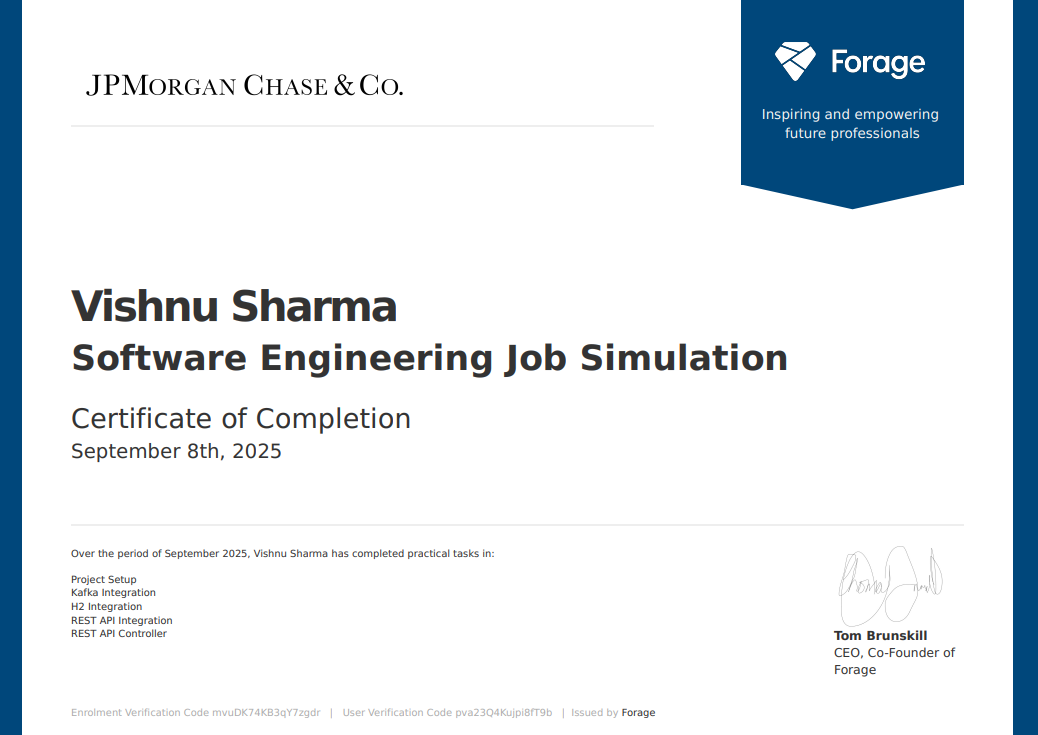 Software Engineer Certificate